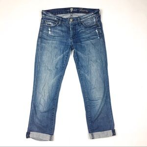 7 for All Mankind Distressed Crop Straight Leg